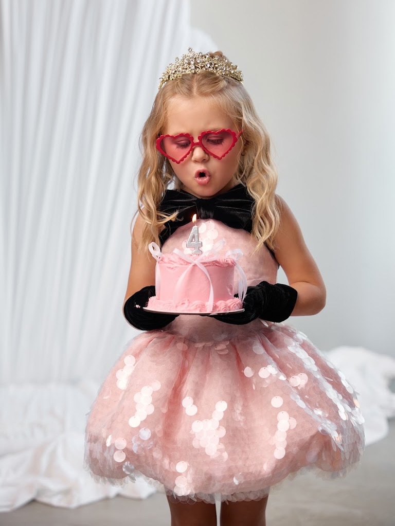 Toddler Girl Tulle Party Dress - Vestido de cumpleaños para niña, de