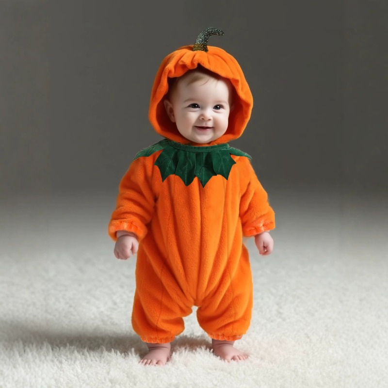 Cotton Baby Onesies Zipper - Traje de Calabaza para Bebé Recién