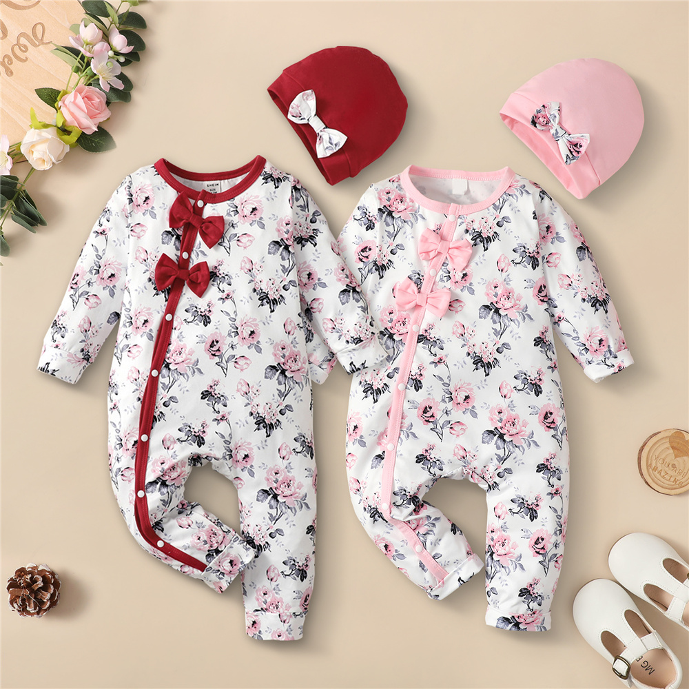 Newborn Baby Girl Romper Floral - Pelele para niña recién nacida de