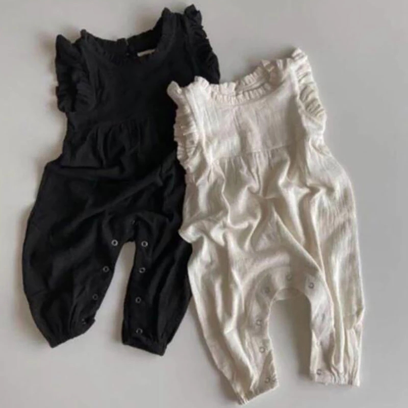 Nuevos mamelucos de verano 202 - Baby Summer Linen Sleeveless Jumpsuit reseña y precio