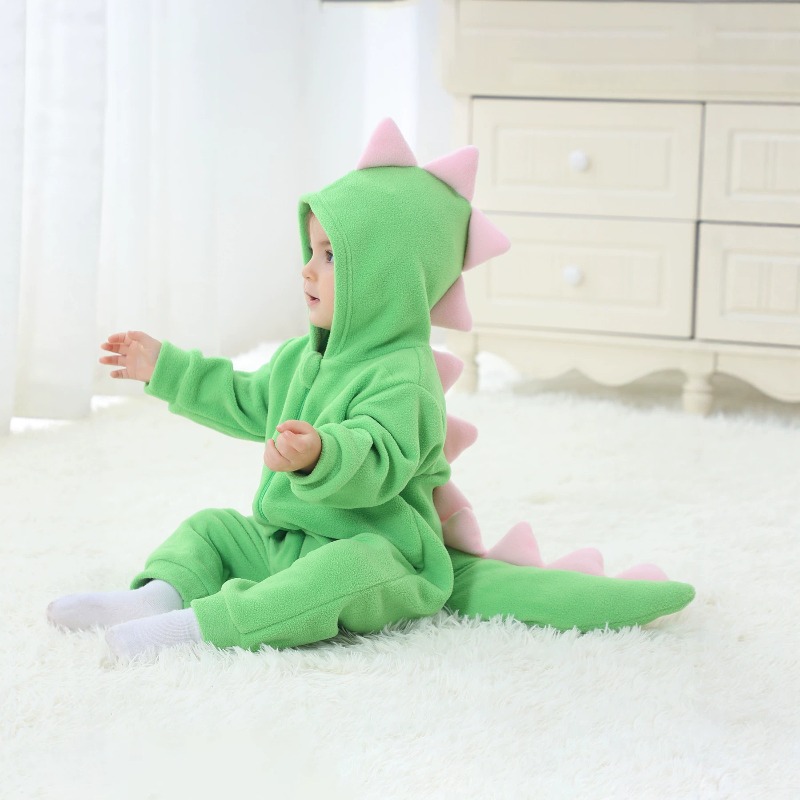 Mameluco de dinosaurio verde p - Cotton Baby Onesies Zipper reseña y precio