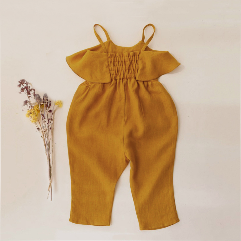 Ropa de verano para niña peque - Baby Summer Linen Sleeveless Jumpsuit reseña y precio