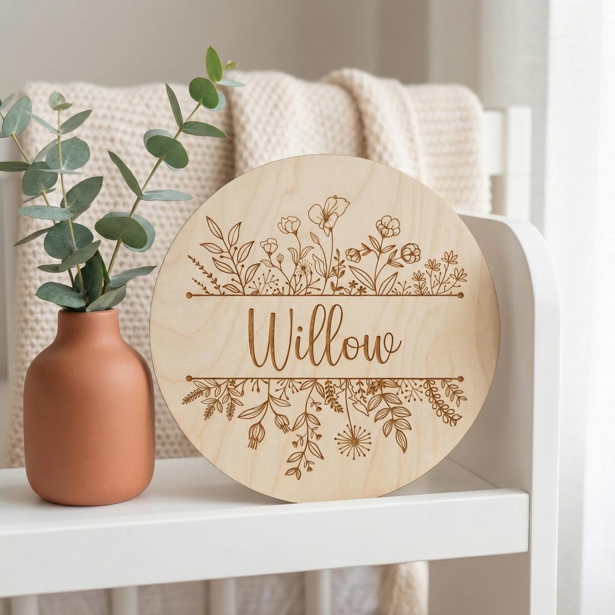 Placa Redonda de Madera con No - Nursery reseña y precio